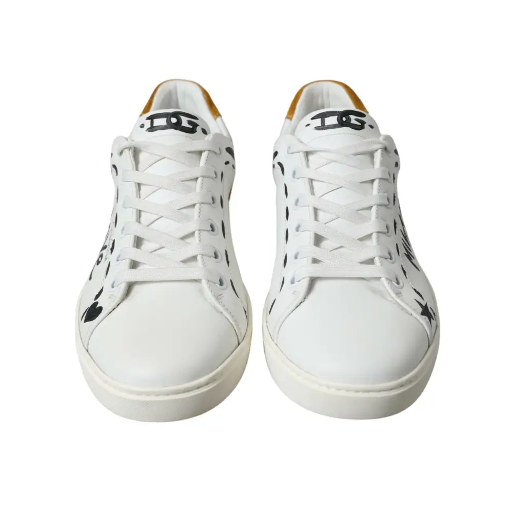 Dolce & Gabbana Weiß Leder LOVE Milano Männer Turnschuhe Schuhe - EU39.5/US6.5