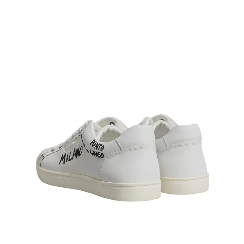Dolce & Gabbana Weiß Leder Milano Low Top Turnschuhe Schuhe - EU44.5/US11.5