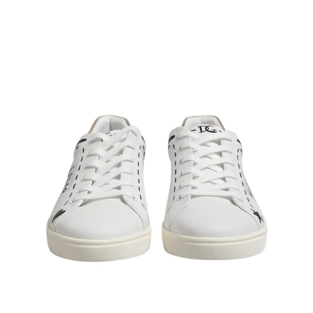 Dolce & Gabbana Weiß Leder MILANO Low Top Turnschuhe Schuhe