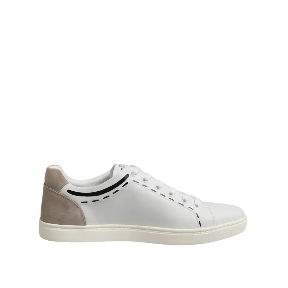 Dolce & Gabbana Weiß Leder MILANO Low Top Turnschuhe Schuhe
