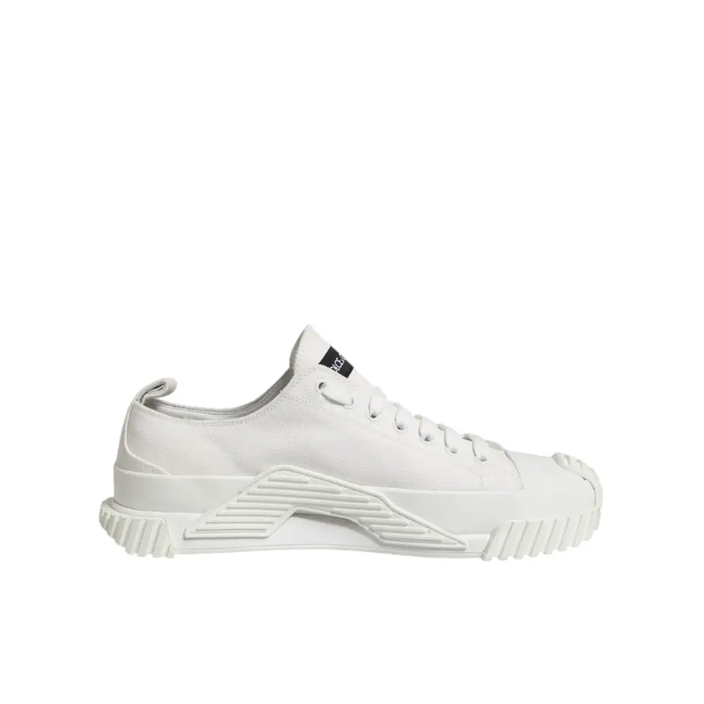 Dolce & Gabbana Weiß Logo Graffiti Low Top Turnschuhe Schuhe - EU44.5/US11.5