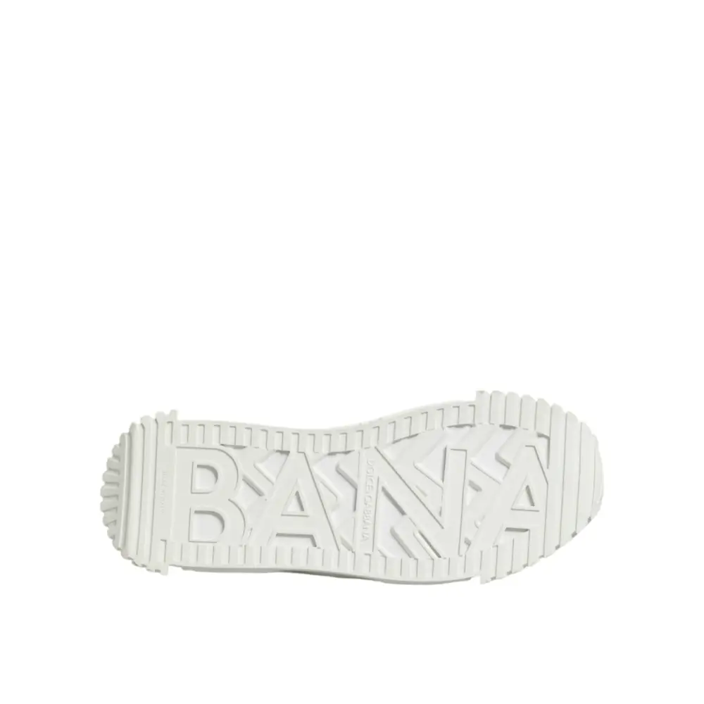 Dolce & Gabbana Weiß Logo Graffiti Low Top Turnschuhe Schuhe - EU44.5/US11.5