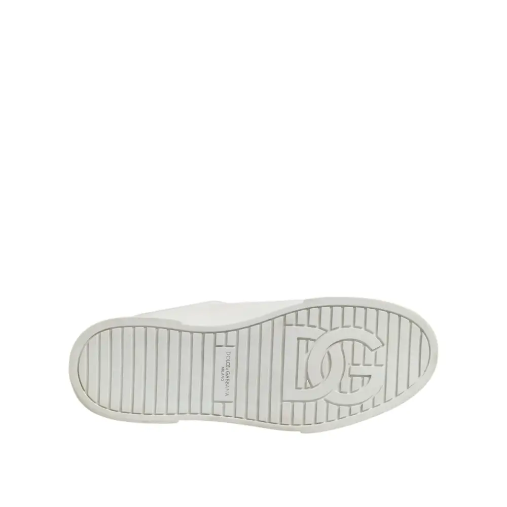 Dolce & Gabbana Weiß Logo Lace Up Low Top Männer Turnschuhe Schuhe - EU44/US11