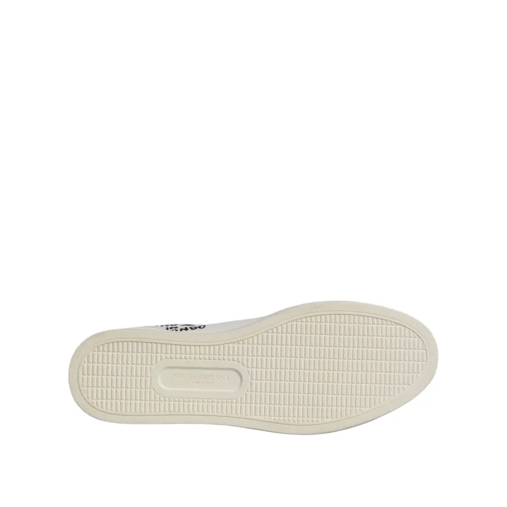 Dolce & Gabbana Weiß London Kalbsleder Männer Turnschuhe Schuhe