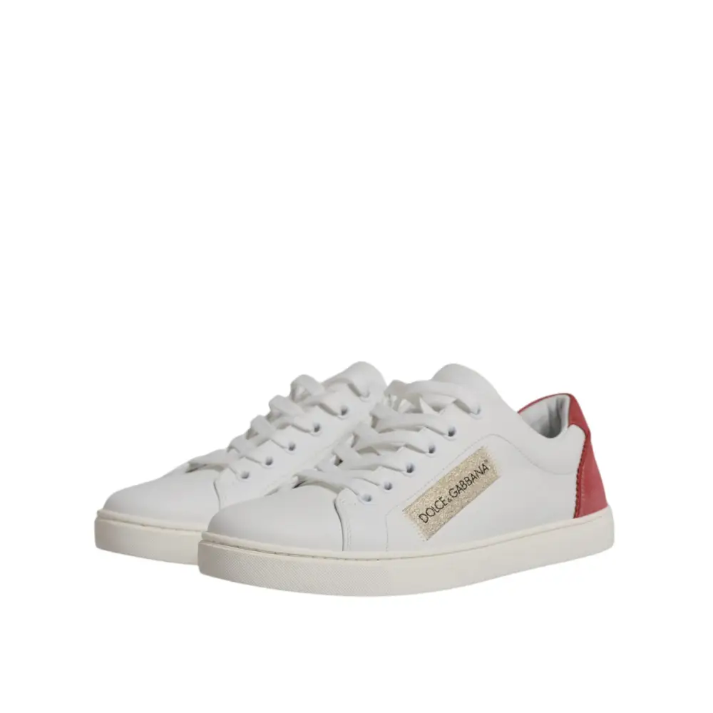 Dolce & Gabbana Weiß London Kalbsleder Turnschuhe Schuhe - EU38/US7.5