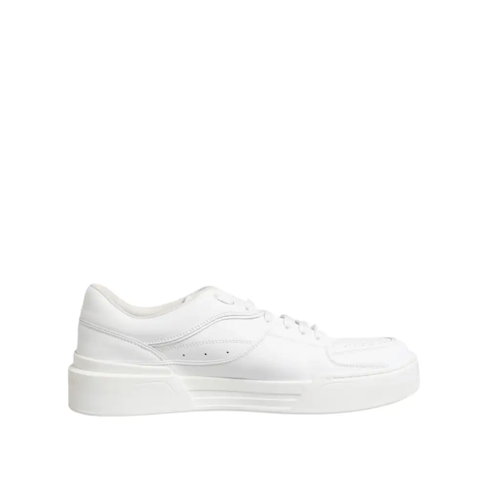 Dolce & Gabbana Weiß Miami Leder Low Top Turnschuhe Schuhe - EU42/US9