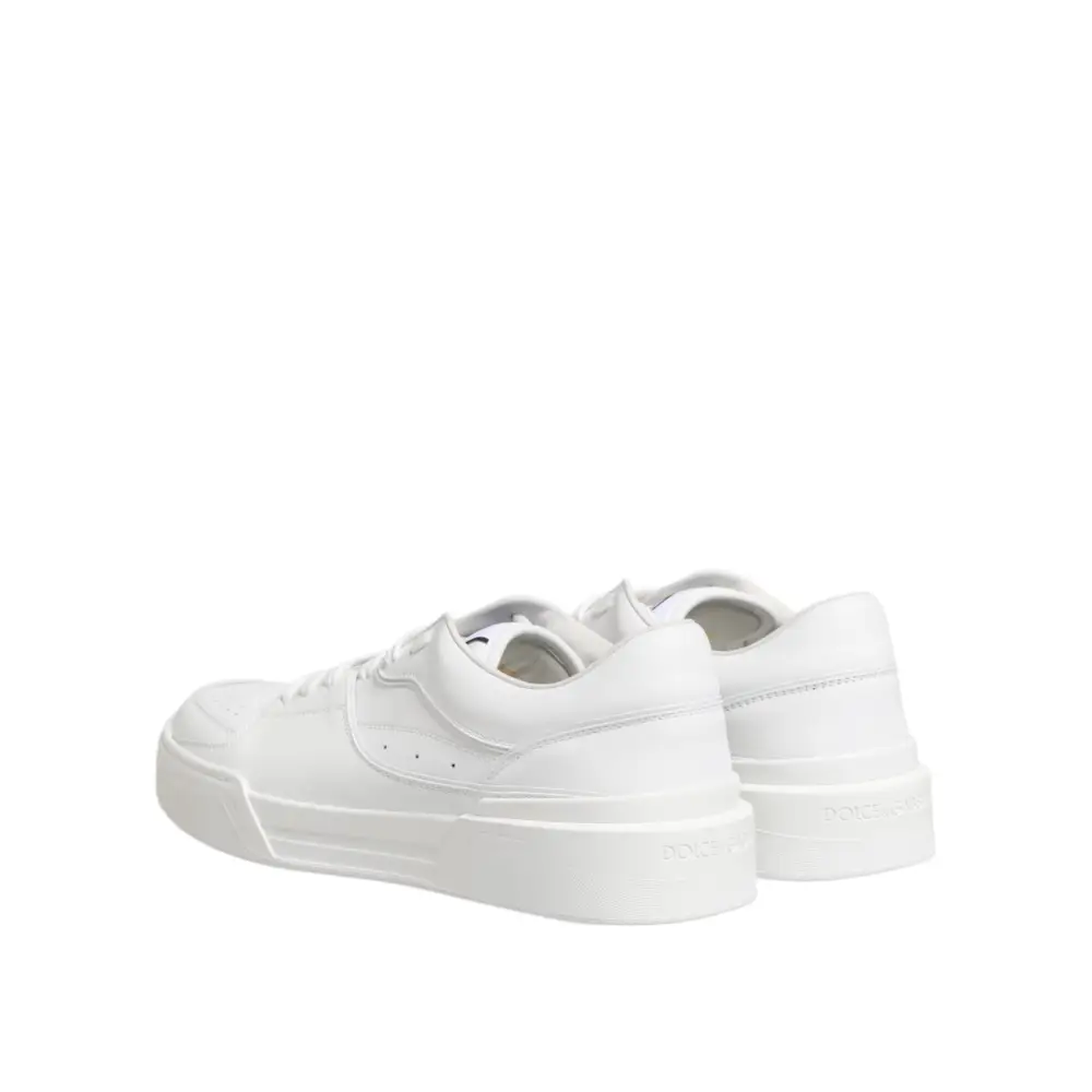 Dolce & Gabbana Weiß Miami Leder Low Top Turnschuhe Schuhe - EU42/US9