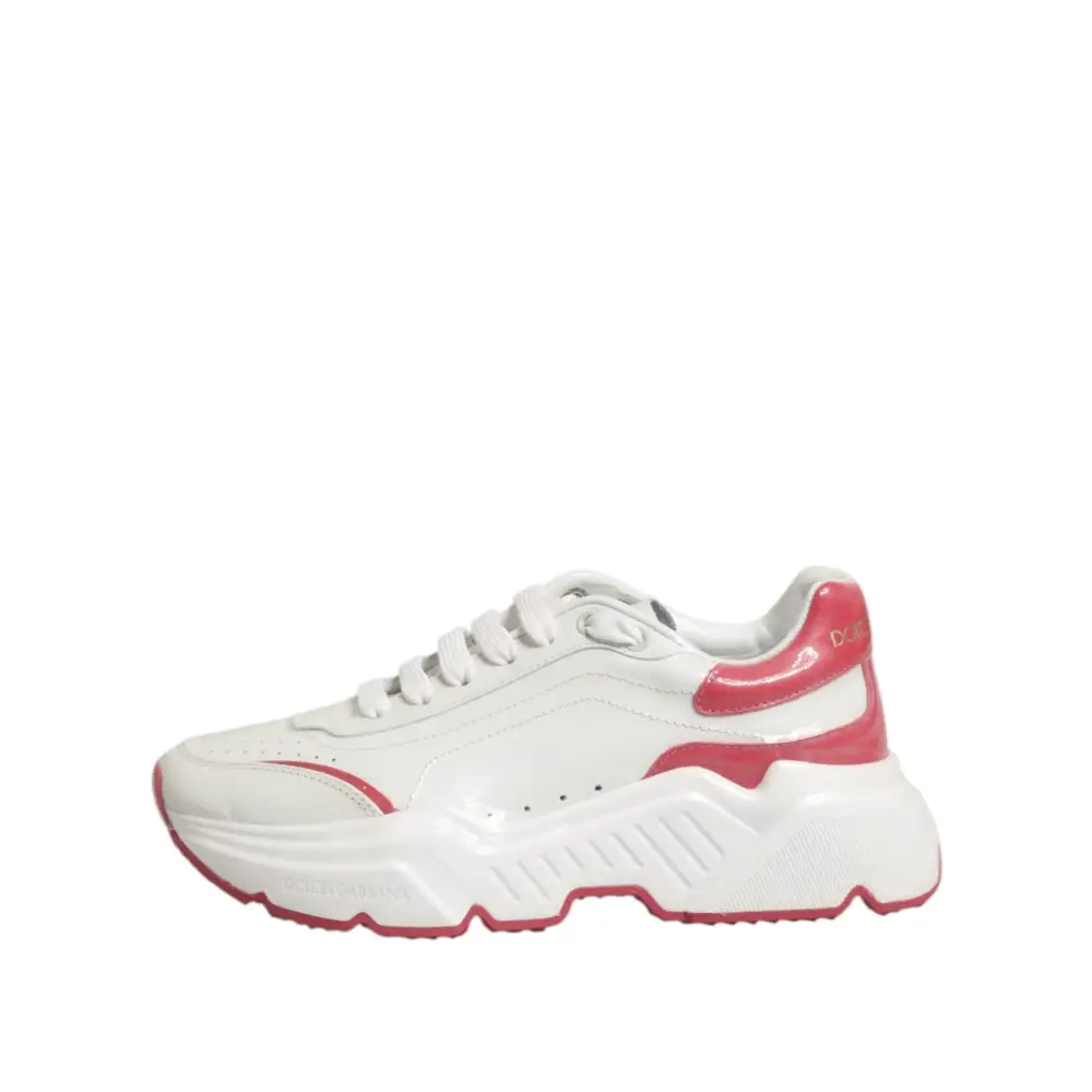 Dolce & Gabbana Weiß Rosa Daymaster Low Top Turnschuhe Schuhe