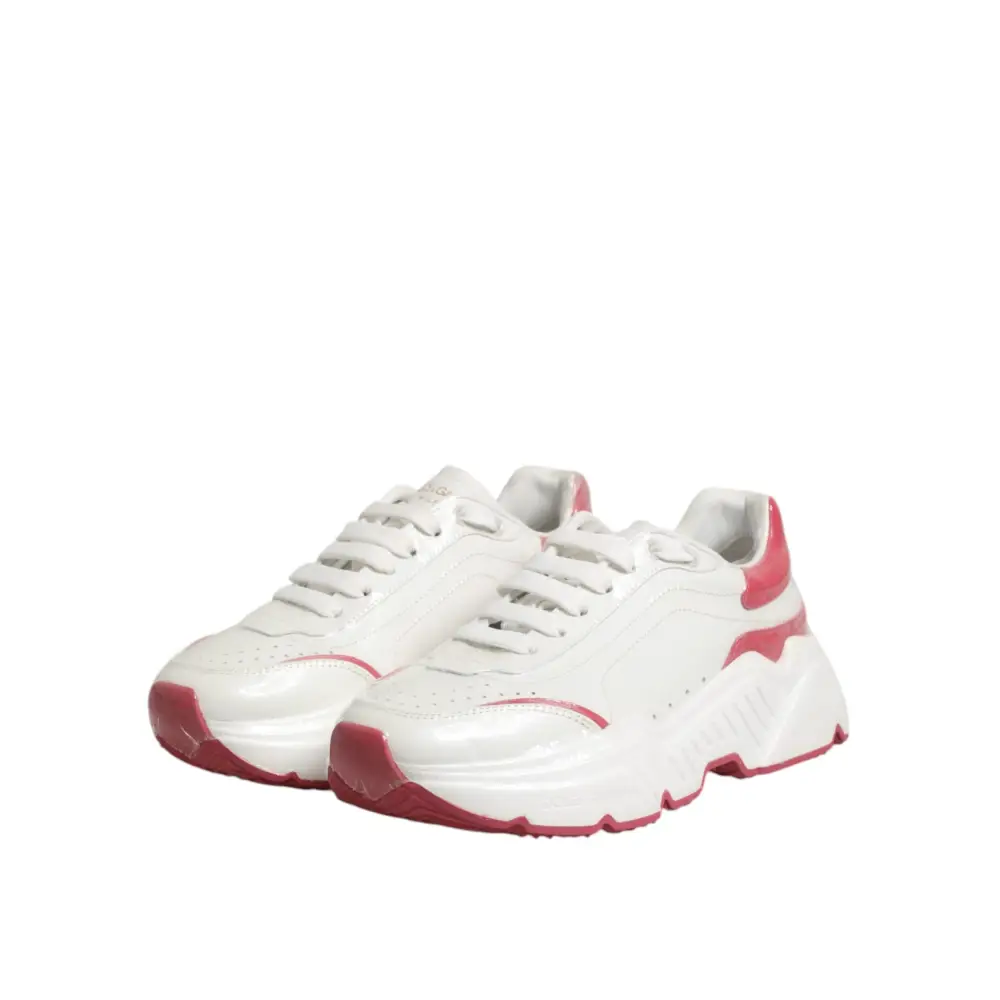 Dolce & Gabbana Weiß Rosa Daymaster Low Top Turnschuhe Schuhe
