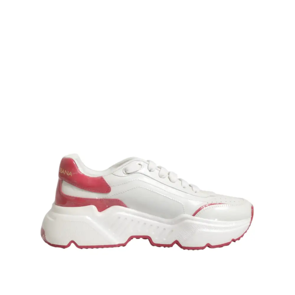 Dolce & Gabbana Weiß Rosa Daymaster Low Top Turnschuhe Schuhe