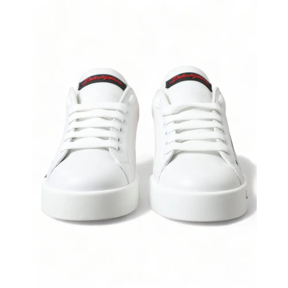 Dolce & Gabbana Weiß Rot Lace Up Damen Low Top Sneakers Schuhe - EU36/US5.5