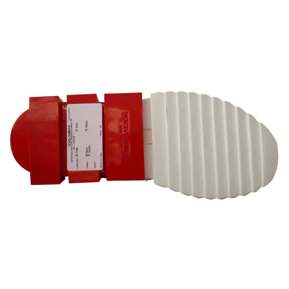 Dolce & Gabbana Weiß Rot Sorrento Sandalen Turnschuhe - EU39/US6