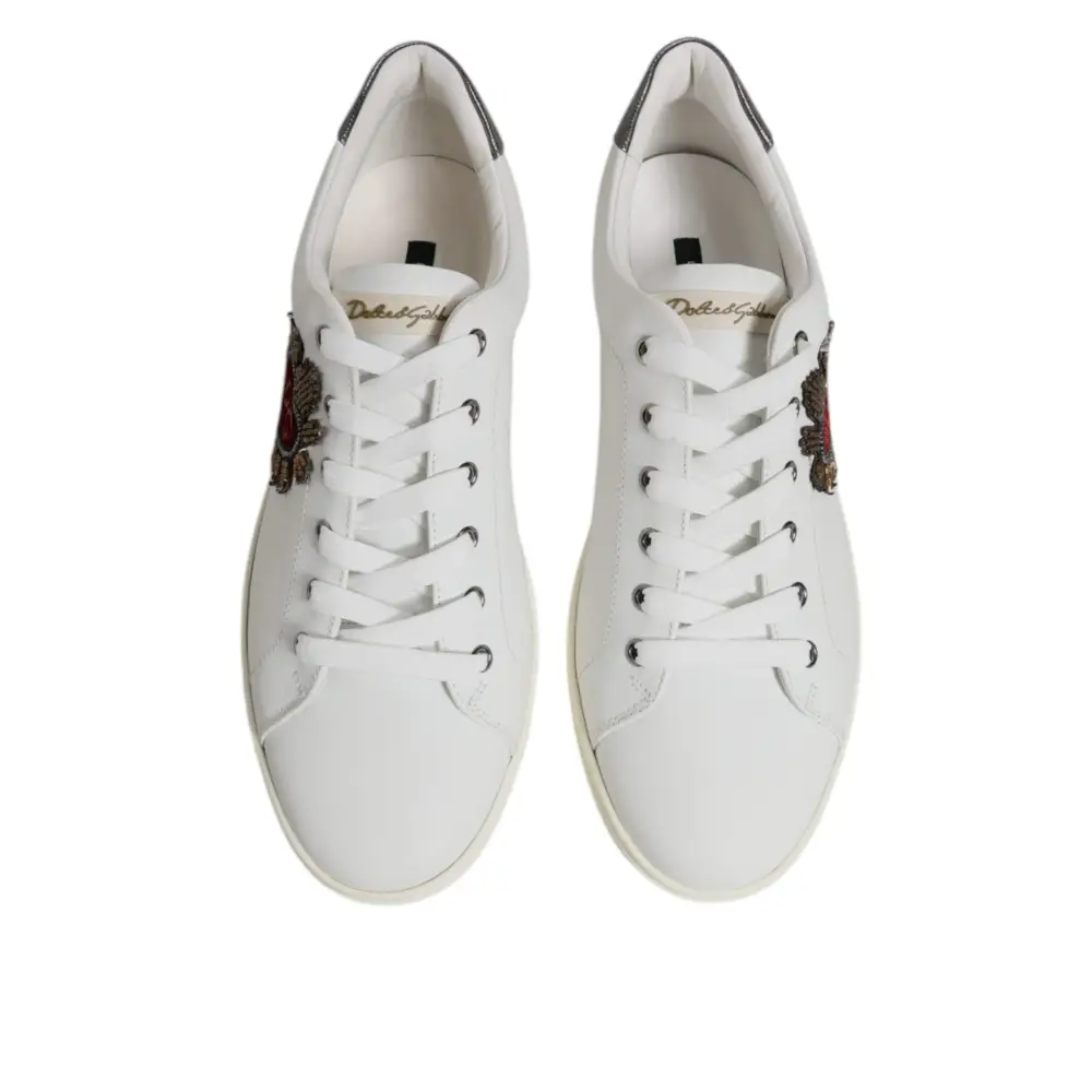 Dolce & Gabbana Weiß Sacred Heart Männer Low Top Turnschuhe Schuhe
