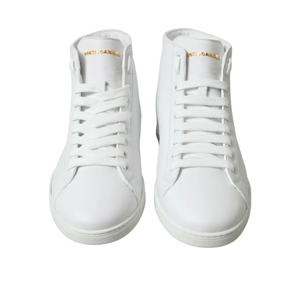 Dolce & Gabbana Weiß Saint Tropez High Top Männer Turnschuhe Schuhe - EU40/US7