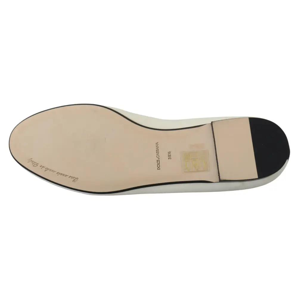 Dolce & Gabbana Weiß Samt Slip Ons Loafers Flats Schuhe