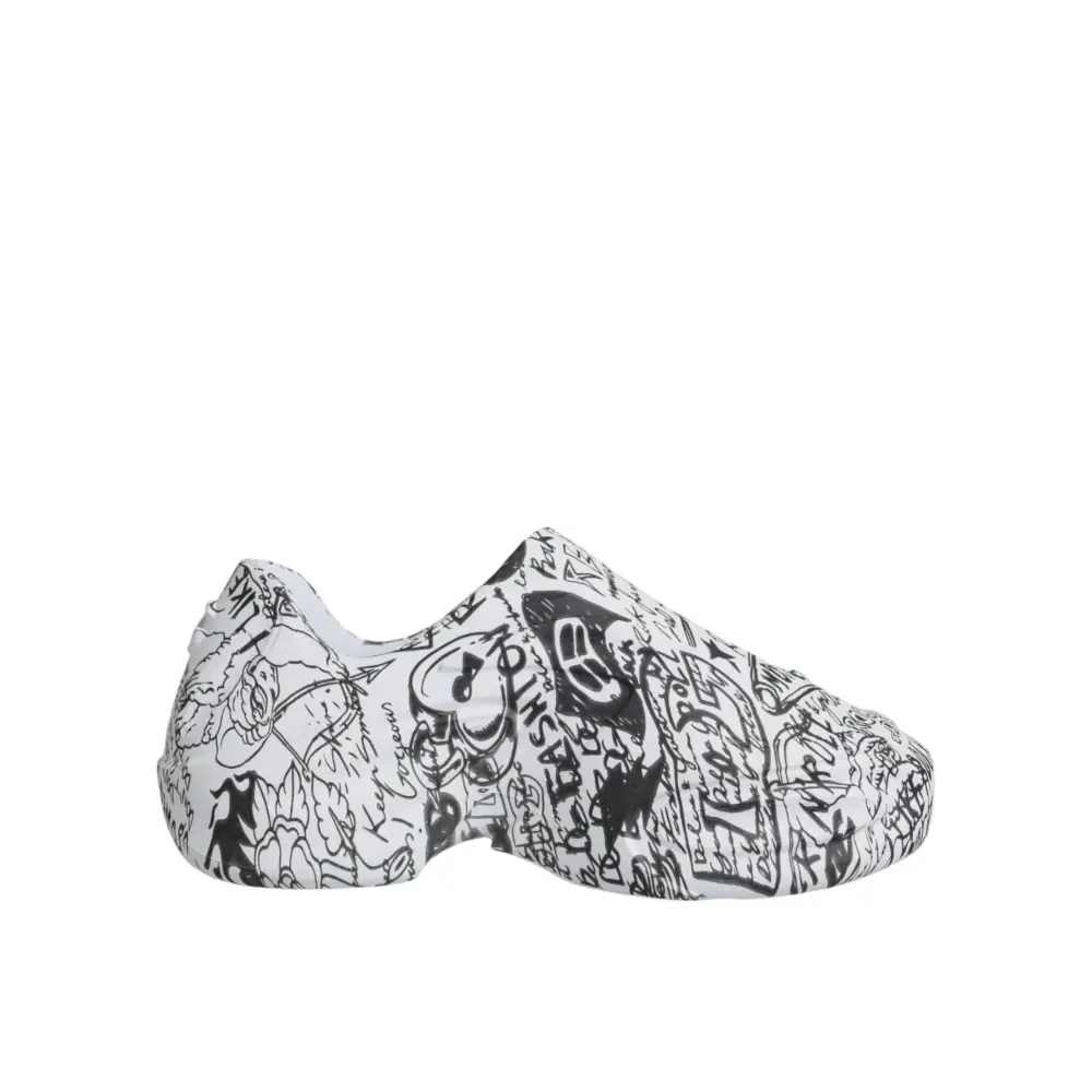 Dolce & Gabbana Weiß Schwarz Graffiti Daymaster Turnschuhe Schuhe - EU44/US11