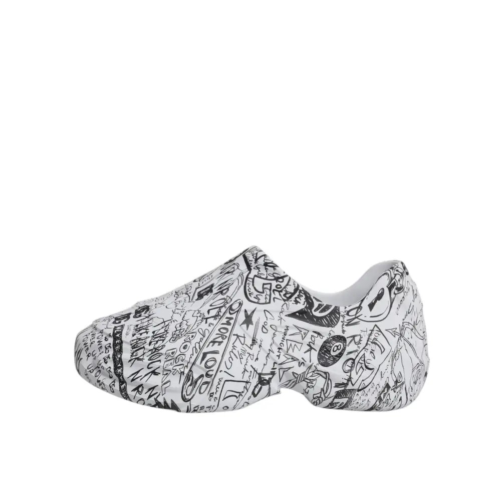 Dolce & Gabbana Weiß Schwarz Graffiti Daymaster Turnschuhe Schuhe