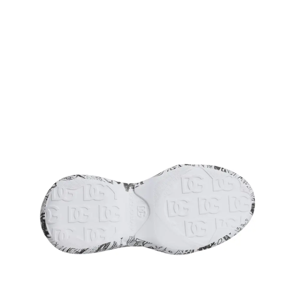 Dolce & Gabbana Weiß Schwarz Graffiti Daymaster Turnschuhe Schuhe