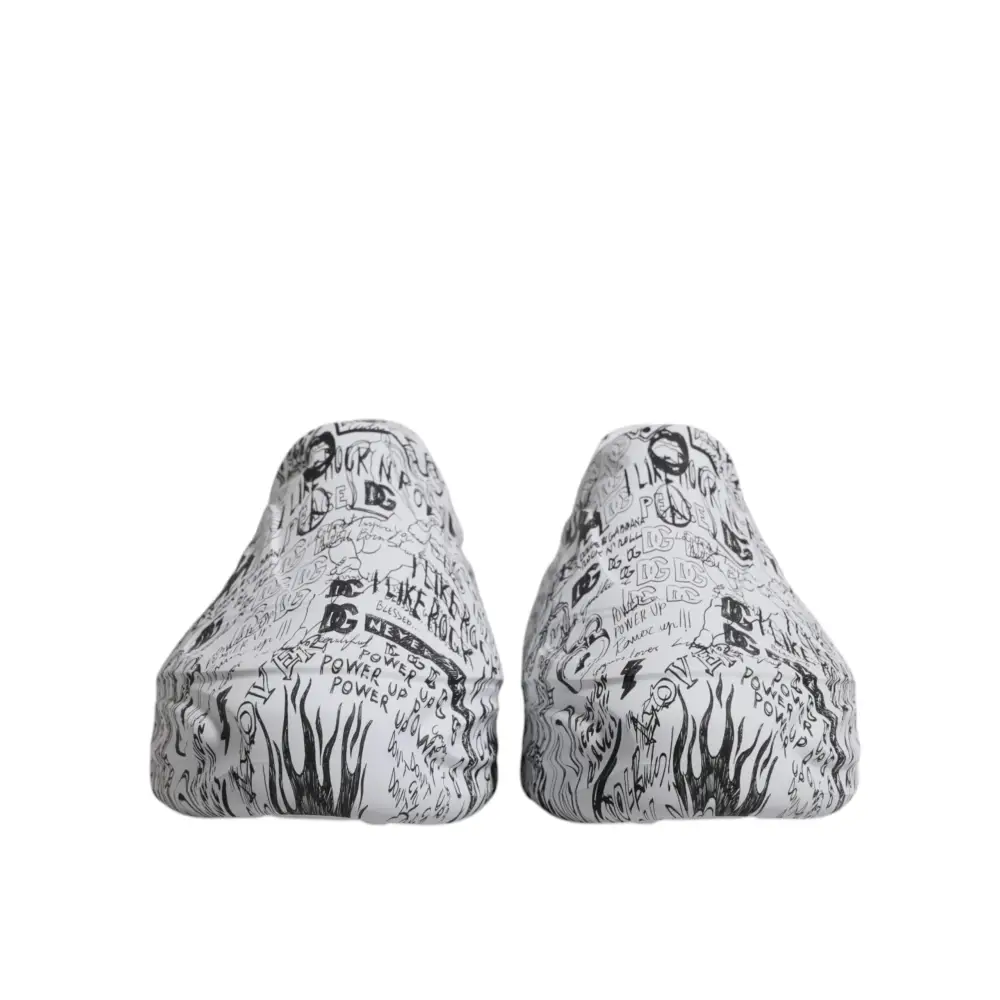 Dolce & Gabbana Weiß Schwarz Graffiti Daymaster Turnschuhe Schuhe