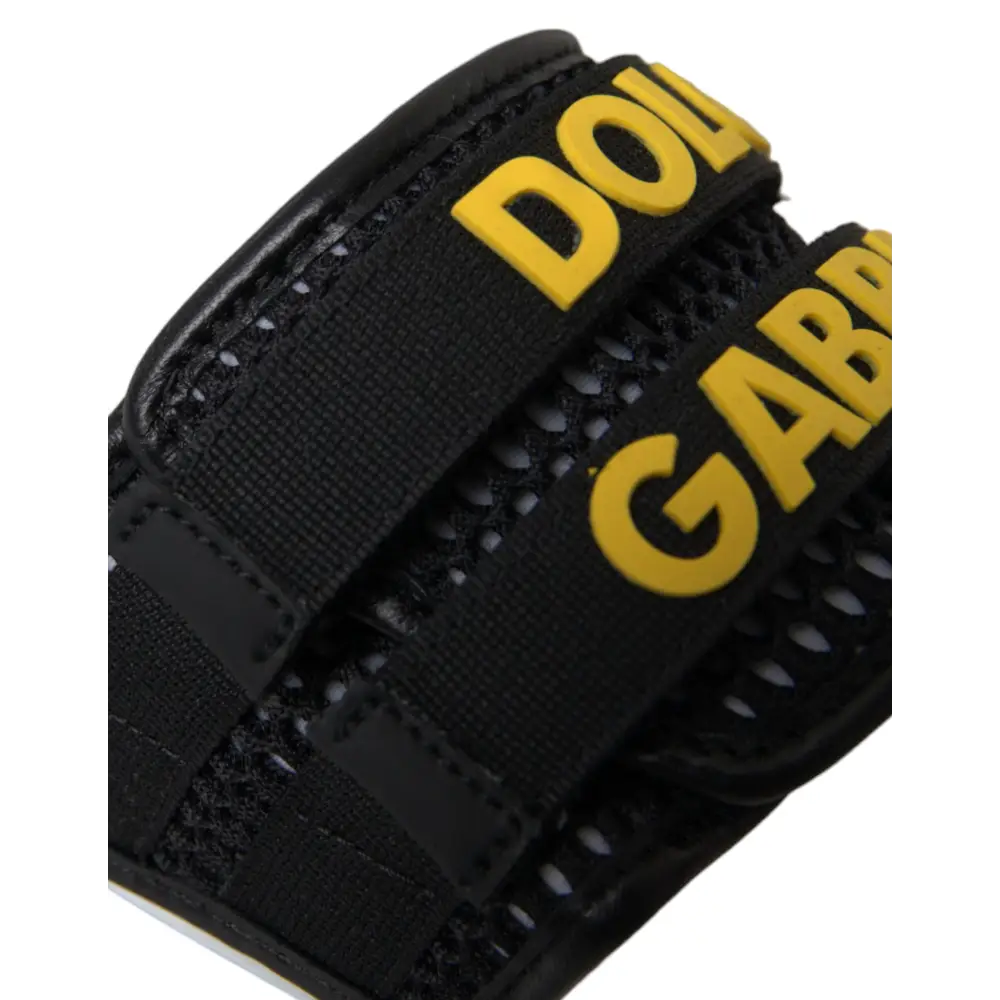 Dolce & Gabbana Weiß Schwarz Logo Beachwear Flats Sandalen Schuhe - EU36/US5.5