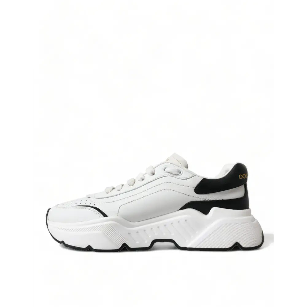 Dolce & Gabbana Weiß Schwarz Low Top Daymaster Turnschuhe Schuhe - EU40/US9.5