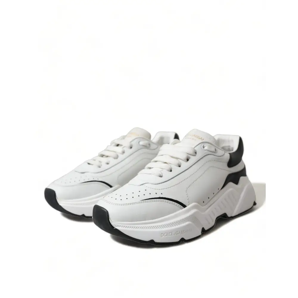 Dolce & Gabbana Weiß Schwarz Low Top Daymaster Turnschuhe Schuhe - EU40/US9.5