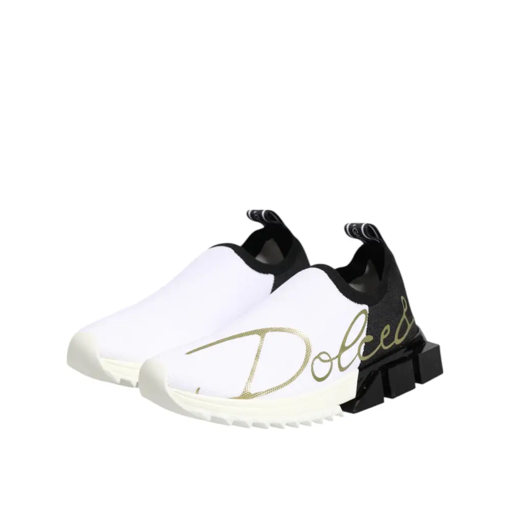 Dolce & Gabbana Weiß Schwarz Low Top Sorrento Turnschuhe Schuhe
