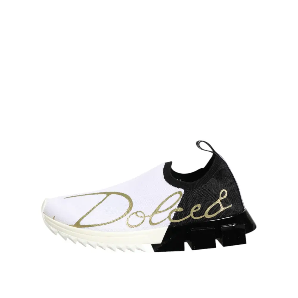Dolce & Gabbana Weiß Schwarz Low Top Sorrento Turnschuhe Schuhe