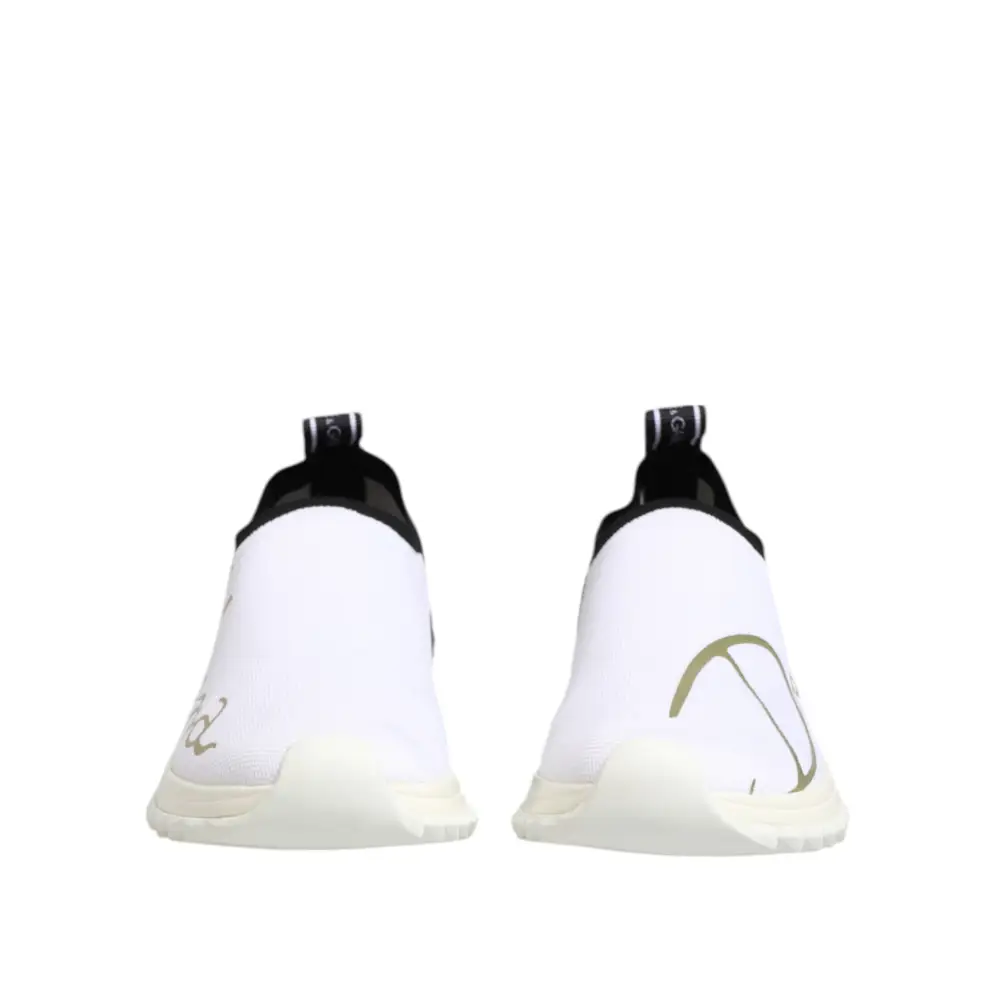 Dolce & Gabbana Weiß Schwarz Low Top Sorrento Turnschuhe Schuhe