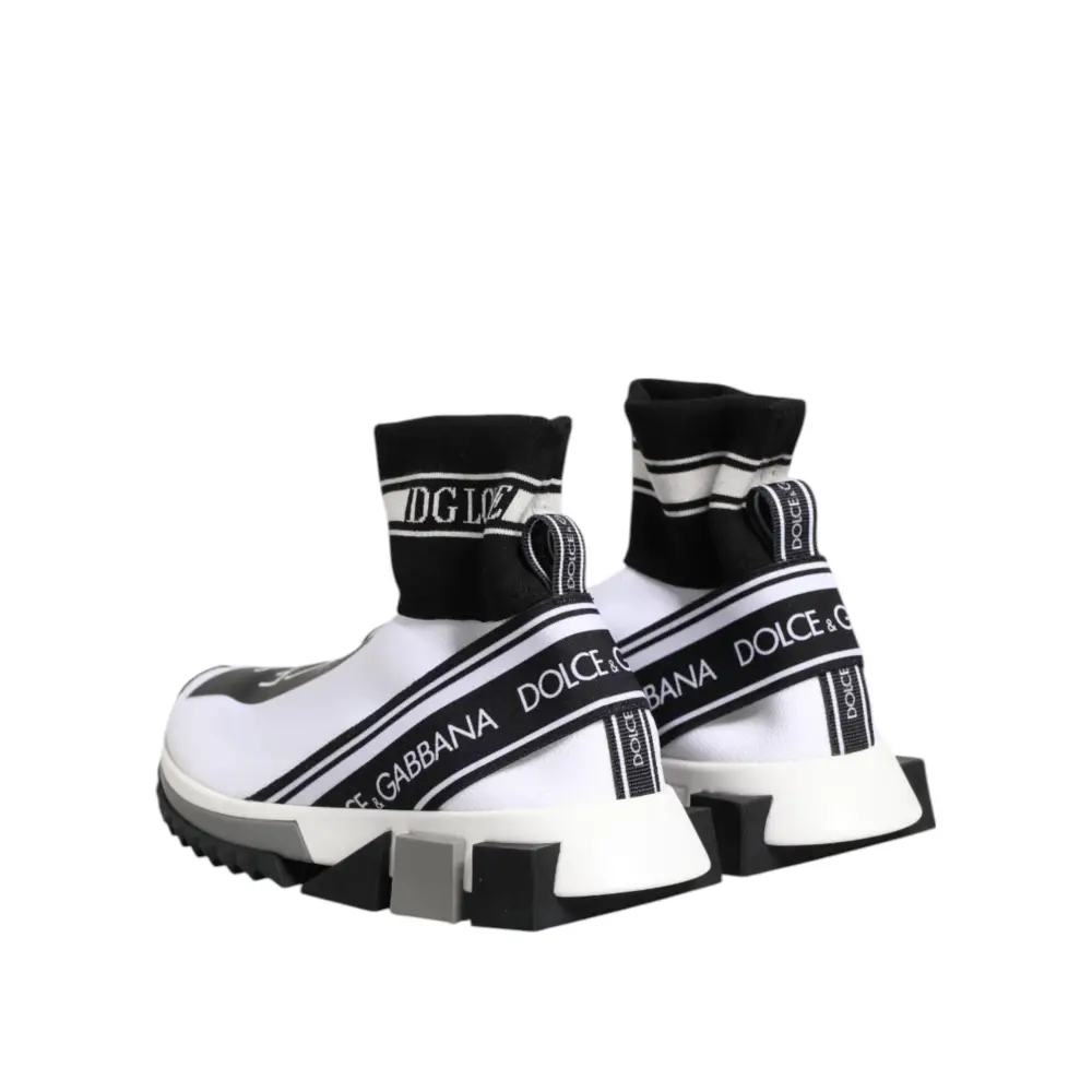 Dolce & Gabbana Weiß Schwarz Sorrento Socken Sneakers Schuhe