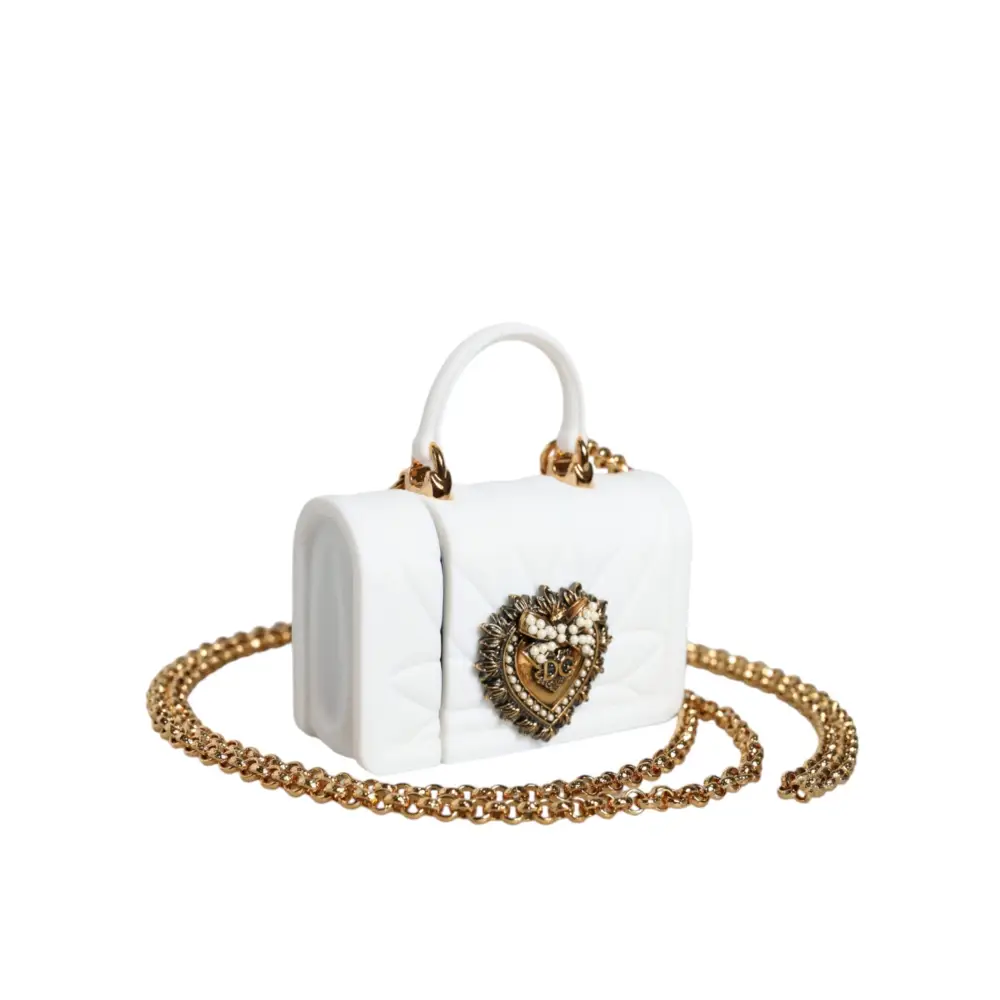 Dolce & Gabbana Weiß Silikon Hingabe Herz Abdeckung Hand Tasche Airpod Fall