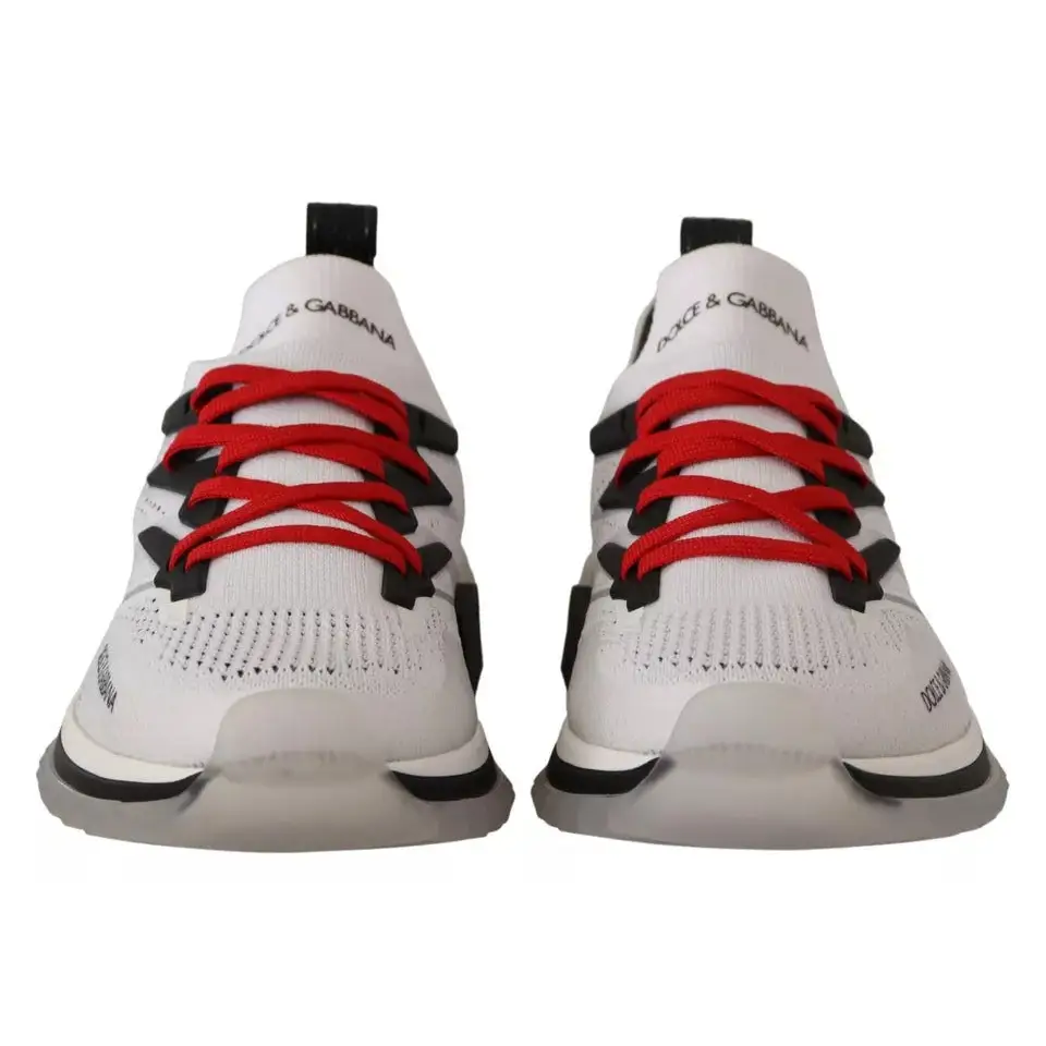 Dolce & Gabbana Weiß SORRENTO Sport Stretch Männer Schuhe Turnschuhe - EU45/US12