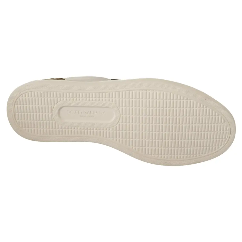 Dolce & Gabbana Weiß Wildleder Leder Herren Low Tops Turnschuhe - EU39.5/US6.5