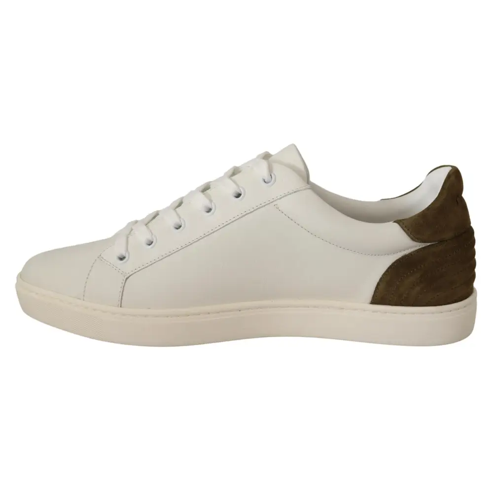 Dolce & Gabbana Weiß Wildleder Leder Herren Low Tops Turnschuhe - EU39.5/US6.5