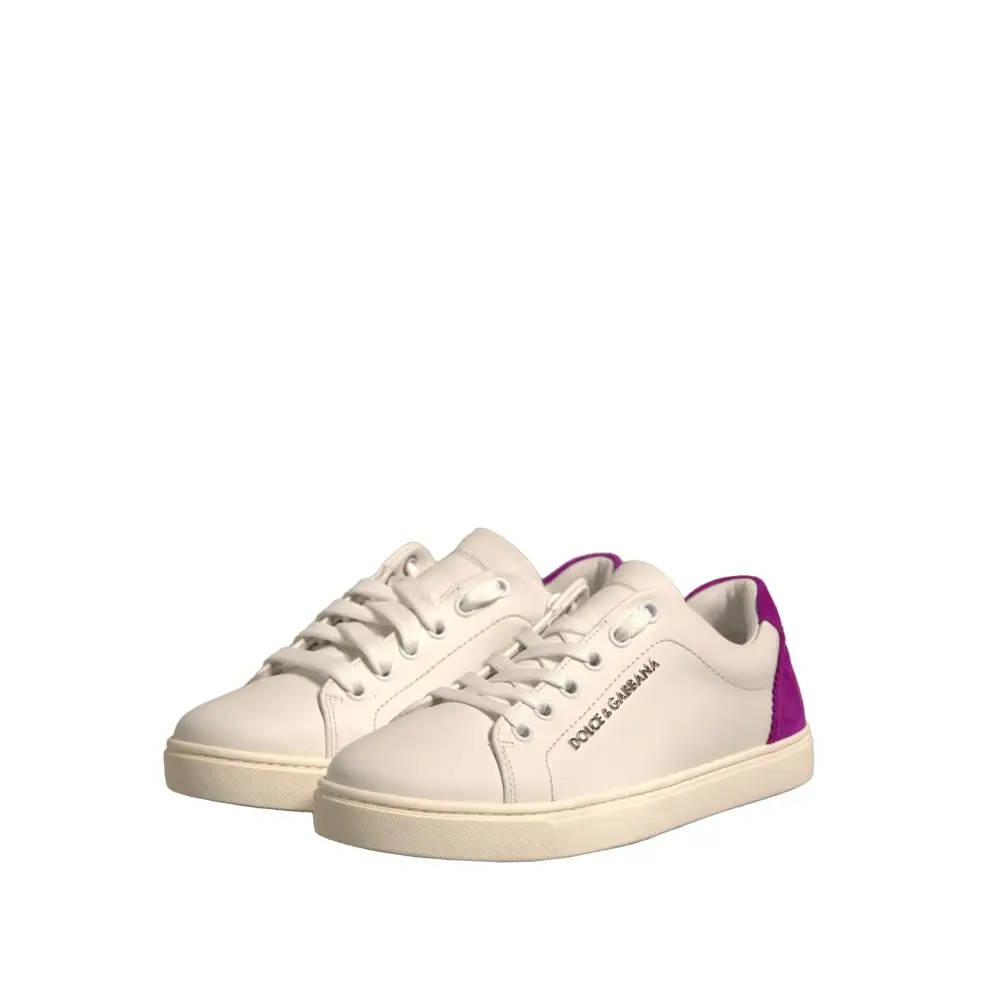 Dolce & Gabbana Weiß Wildleder Leder Low Top Turnschuhe Schuhe