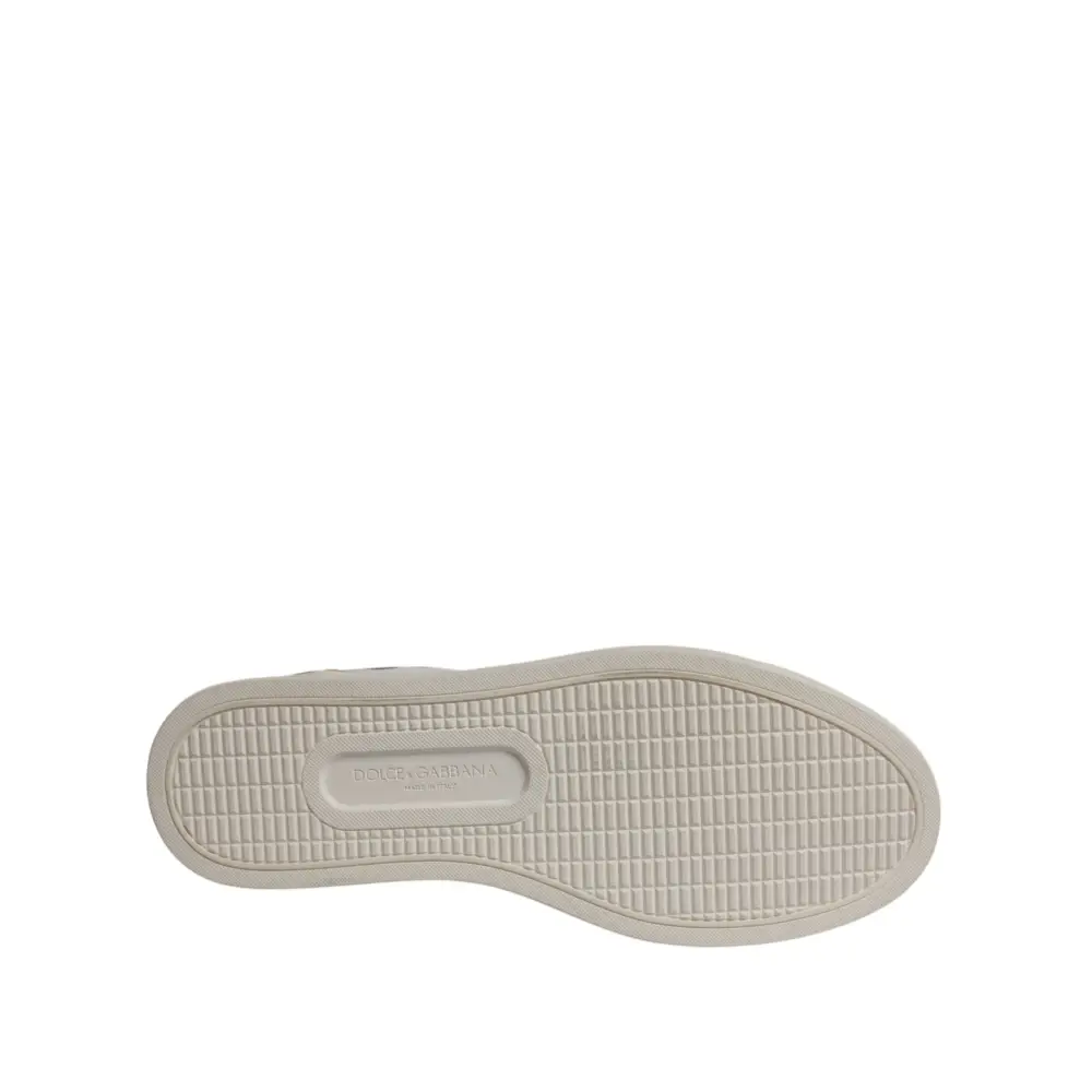 Dolce & Gabbana Weiß Wildleder Leder Low Top Turnschuhe Schuhe - EU39/US6