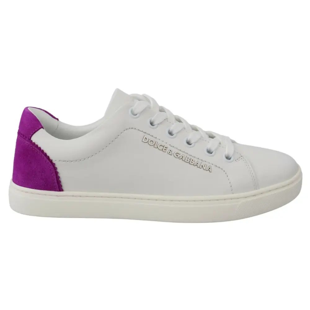 Dolce & Gabbana Weiß Wildleder Leder Low Top Turnschuhe Schuhe