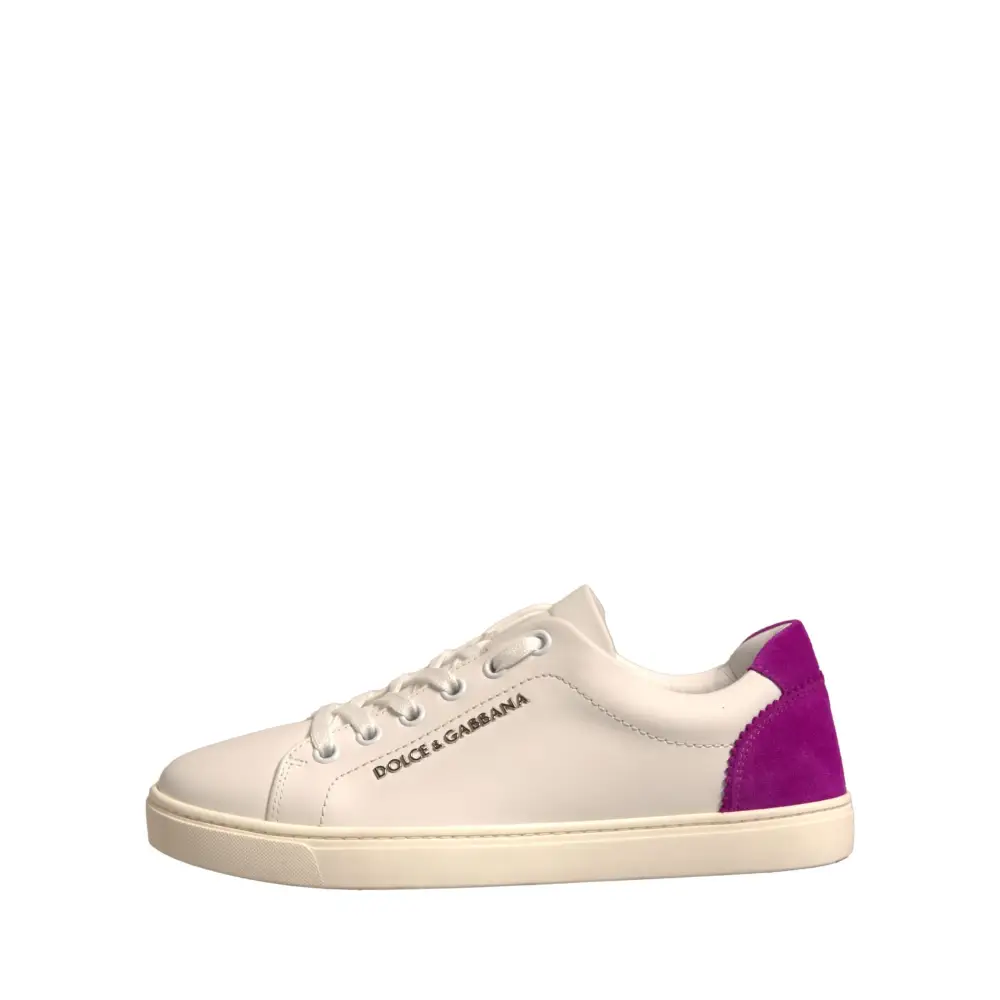 Dolce & Gabbana Weiß Wildleder Leder Low Top Turnschuhe Schuhe
