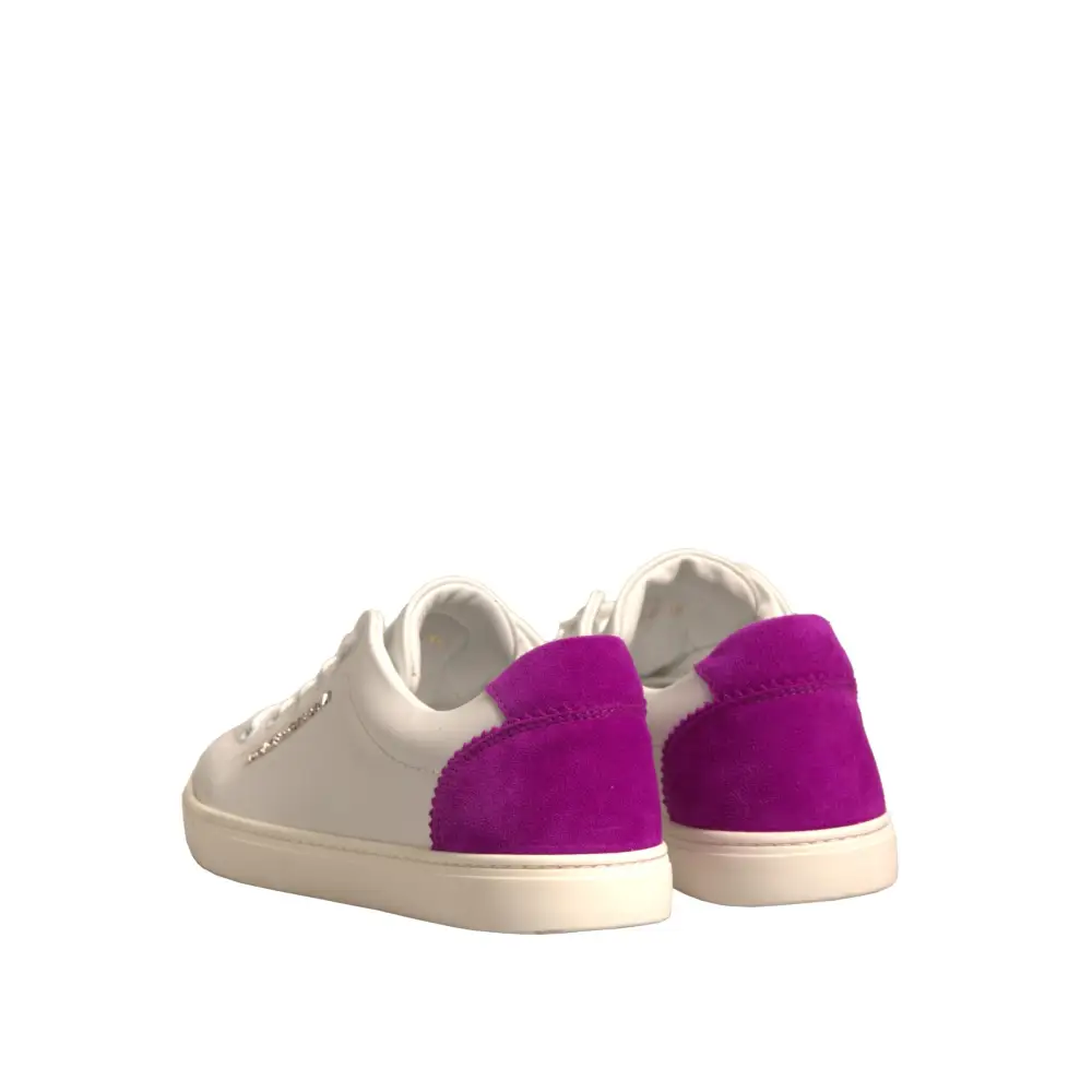 Dolce & Gabbana Weiß Wildleder Leder Low Top Turnschuhe Schuhe