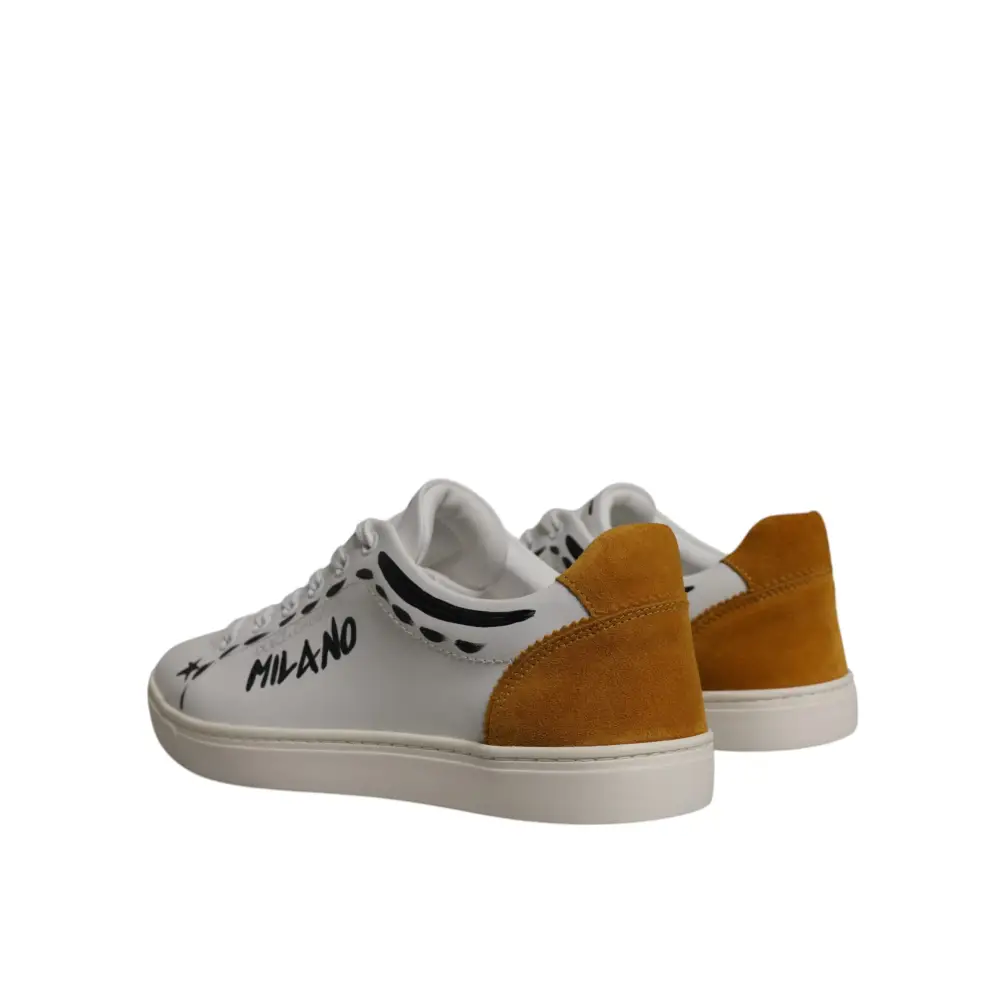 Dolce & Gabbana Weiß Wildleder Leder Low Top Turnschuhe Schuhe - EU39/US6