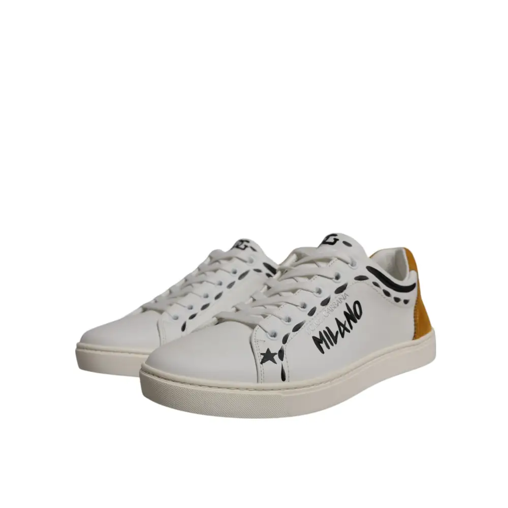 Dolce & Gabbana Weiß Wildleder Leder Low Top Turnschuhe Schuhe - EU39/US6