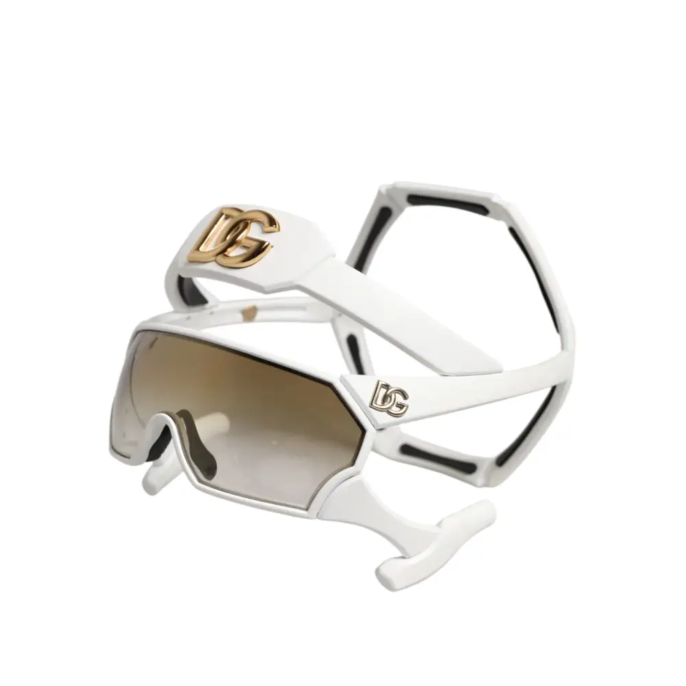 Dolce & Gabbana Weiße Acetatmaske der nächsten Generation Eyewear-Sonnenbrille