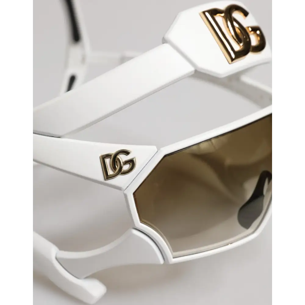 Dolce & Gabbana Weiße Acetatmaske der nächsten Generation Eyewear-Sonnenbrille