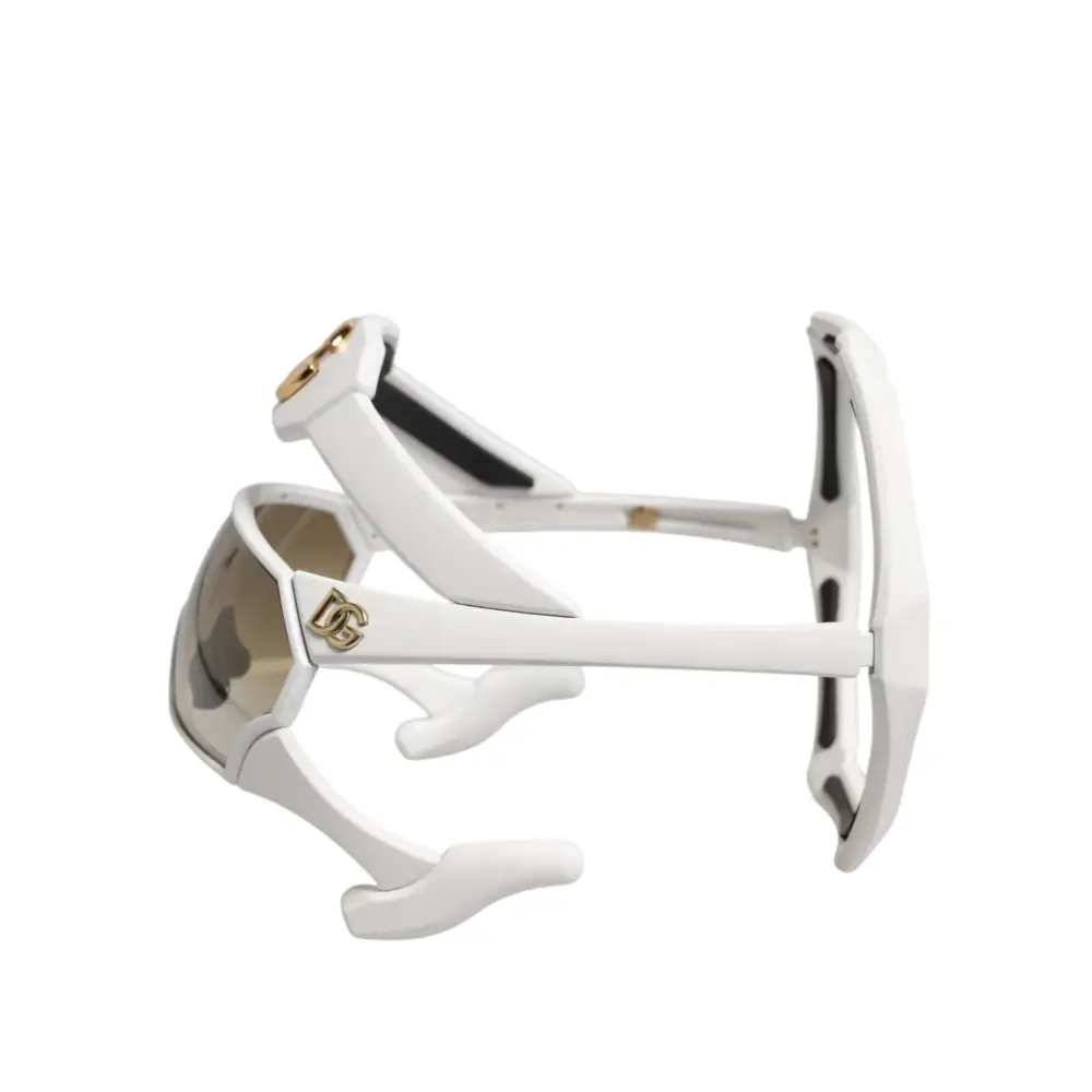 Dolce & Gabbana Weiße Acetatmaske der nächsten Generation Eyewear-Sonnenbrille