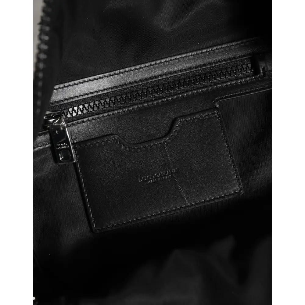 Dolce & Gabbana Weiße DG Sterne Druck Nylon Reise Rucksack Tasche