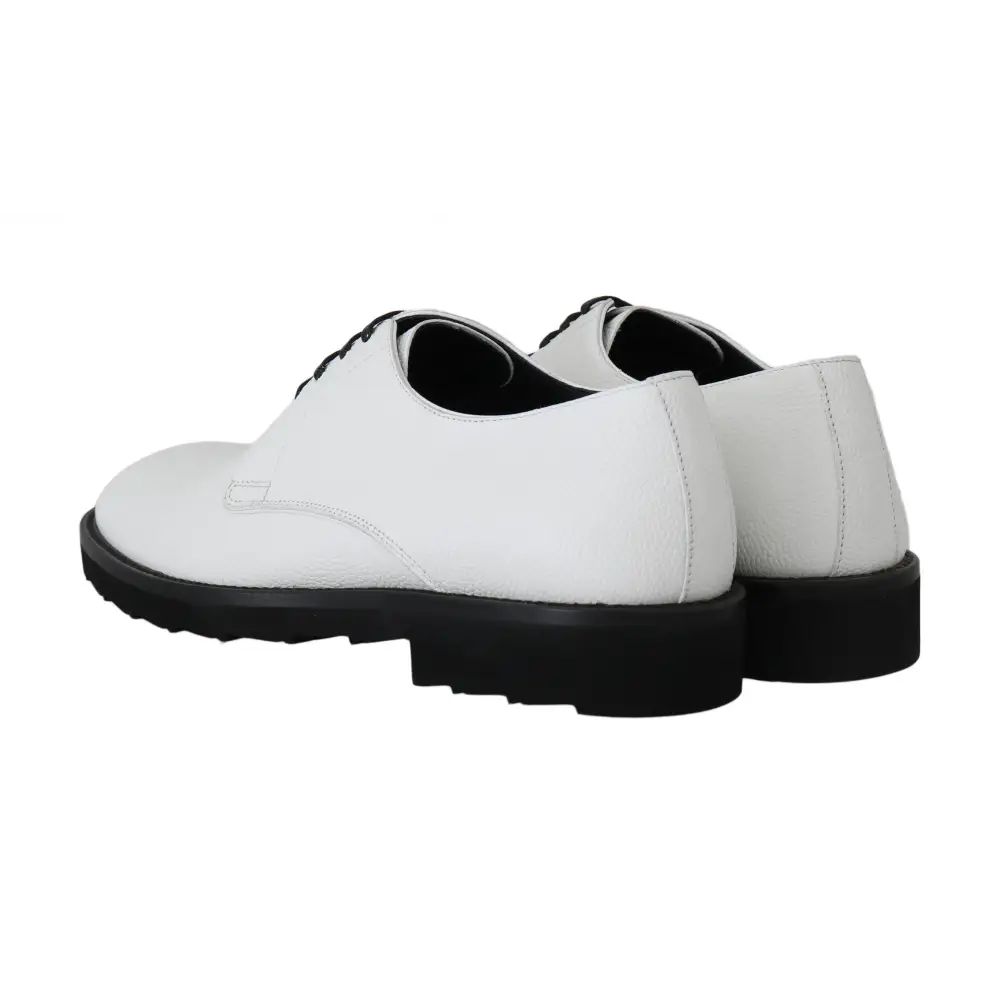 Dolce & Gabbana Weiße Leder Derby Kleid Formelle Schuhe - EU39/US6