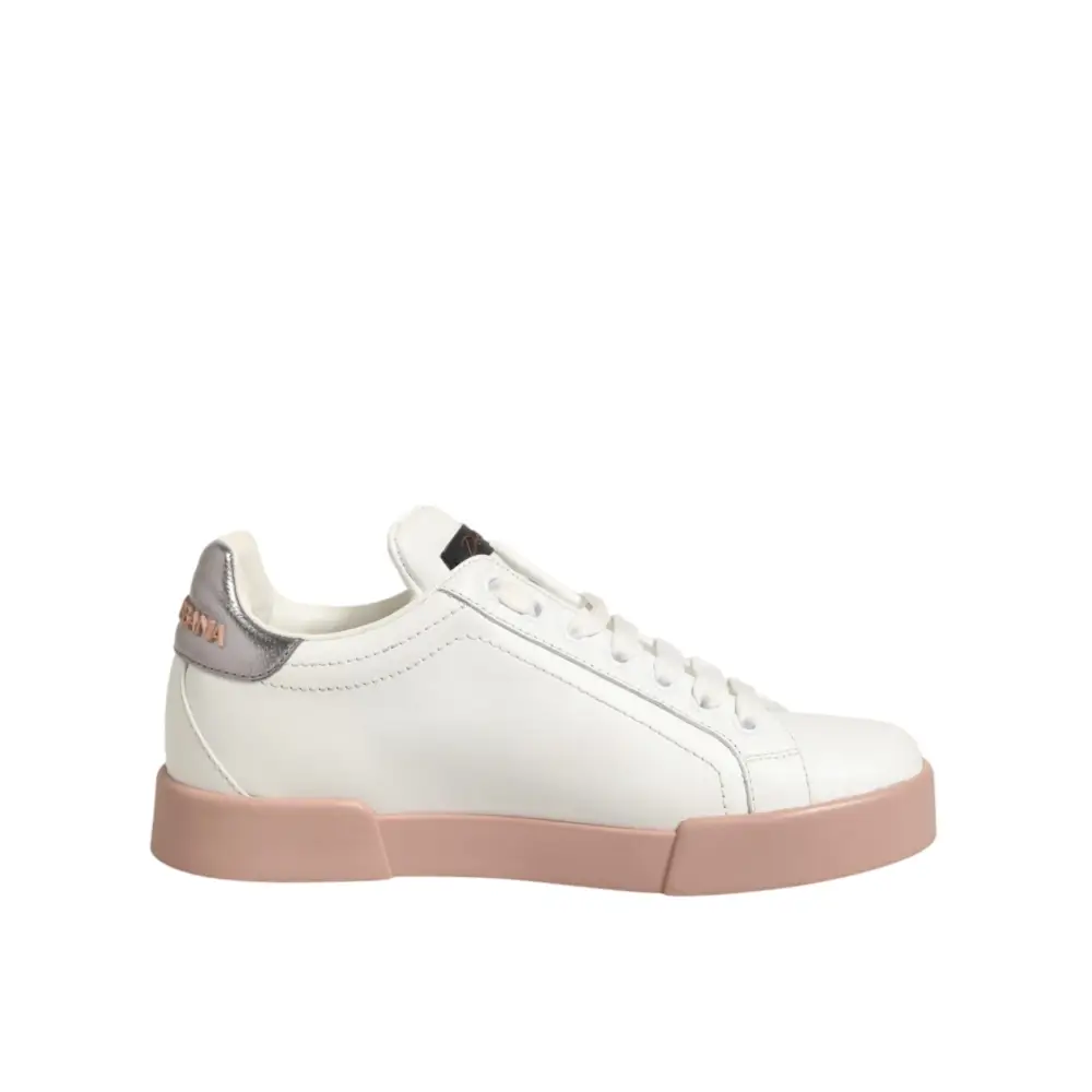 Dolce & Gabbana Weiße Leder-Sneaker mit Herz-Motiv - EU35.5/US5
