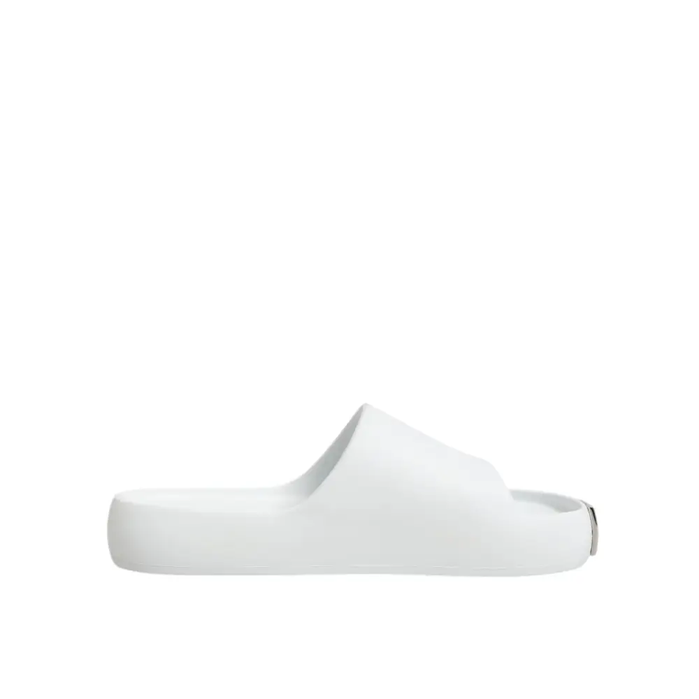 Dolce & Gabbana Weiße Logo-Rutschsandalen Männer Strandbekleidung Schuhe - EU41/US8