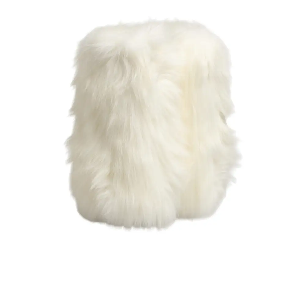 Dolce & Gabbana Weiße Stiefel mit Fell und Stilettos bis zum Knie - EU38/US7.5