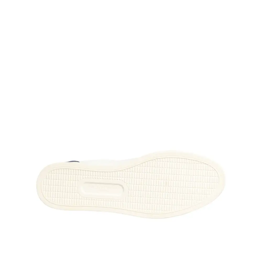 Dolce & Gabbana Weiße und blaue Sneakers aus Leder mit Logo-Patch - EU44/US11